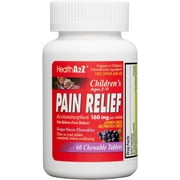 HealthA2Z® Children's Chewable Pain Relief | Acetaminophen 160mg | 60 Count | Grape Flavor