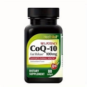 HealthA2Z Golden CoQ10 Softgels, Fast Release Coenzyme Q10 with Turmeric, 100 mg, 80 Count