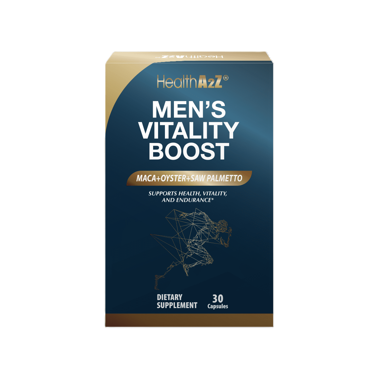 HealthA2Z Men's Vitality Boost that aids in prostate health, boosts testosterone, and increases vitality. 6 vital ingredients in 1 capsule.