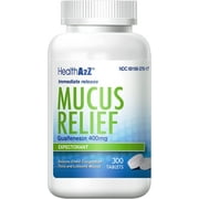 HealthA2Z® Mucus Relief | Guaifenesin 400mg| No Benzene | 300 Tablets | Immediate Release, Expectorant