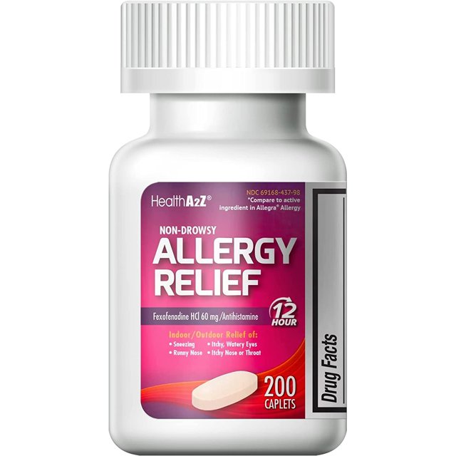 HealthA2Z®NonDrowsy Allergy Relief Fexofenadine HCI 60mg