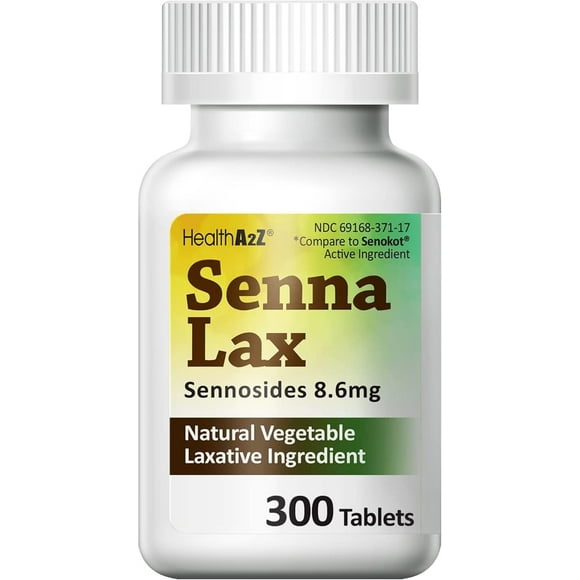 HealthA2Z Senna Laxative | 300 Count | Sennosides 8.6mg | Natural Vegetable | Laxative Ingredients | Overnight Relief | Bowel Movement | Relief from Constipation
