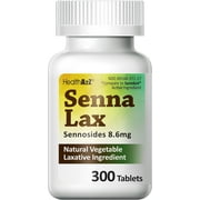 HealthA2Z® Senna Laxative | 300 Count | Sennosides 8.6mg | Natural Vegetable | Laxative Ingredients | Overnight Relief | Bowel Movement | Relief from Constipation