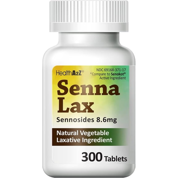HealthA2Z Senna Laxative | 300 Count | Natural Vegetable 8.6mg Sennosides | Overnight Relief from Constipation