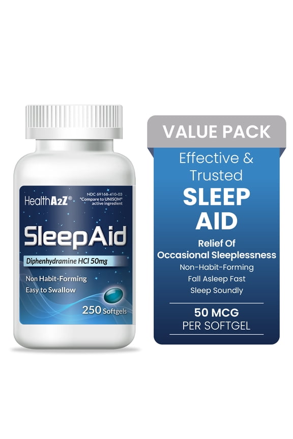 Sleep Aid, Diphenhydramine Softgels, 50mg, Supports Deeper, Restful Sleeping, Non Habit-Forming