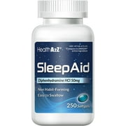 HealthA2Z® Sleep Aid, Diphenhydramine HCl 50mg, 250 Softgels, Supports Deeper, Restful Sleeping, Non Habit-Forming