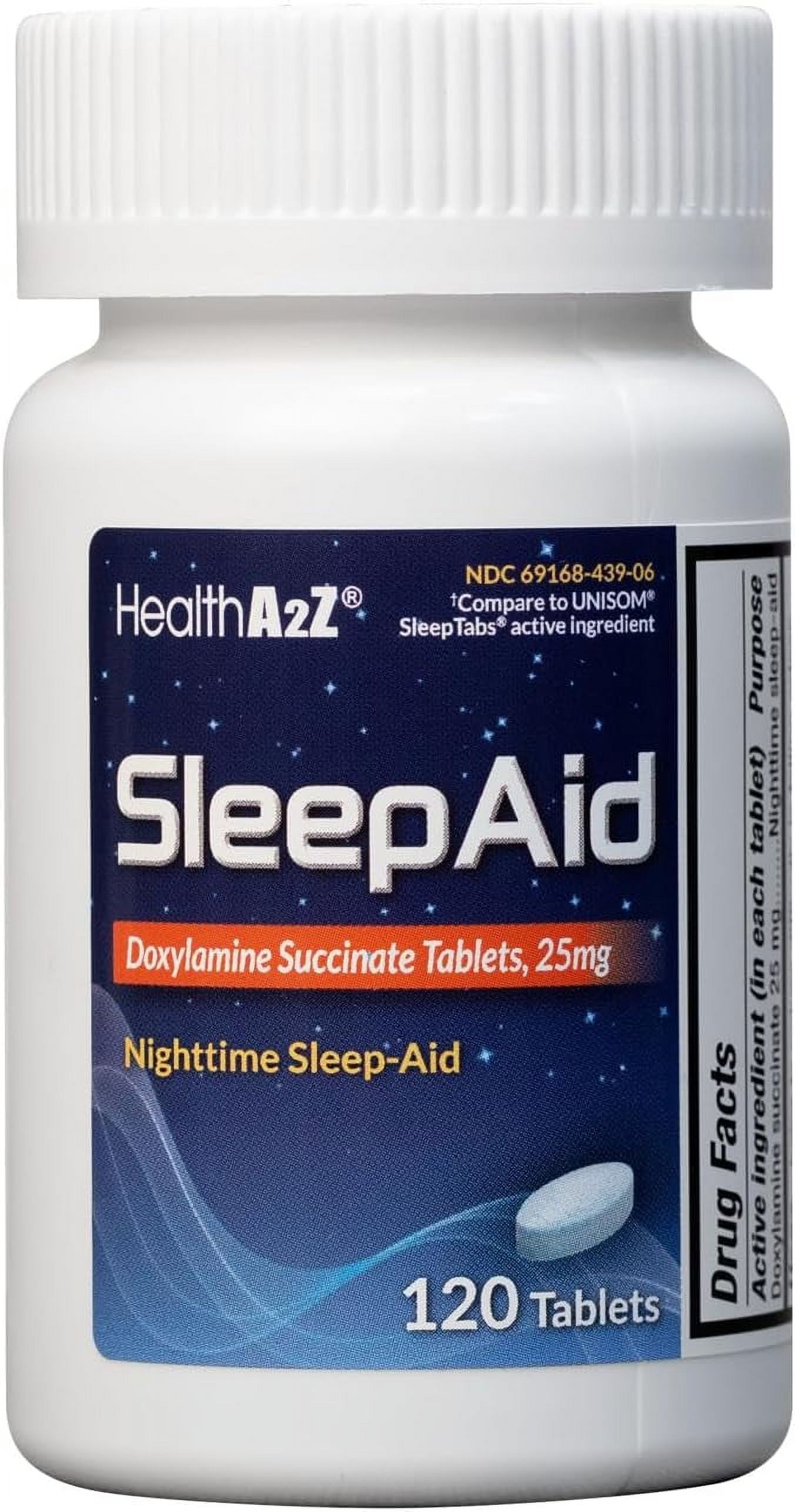 HealthA2Z Sleep Aid | Doxylamine Succinate 25mg | 120 Tablets