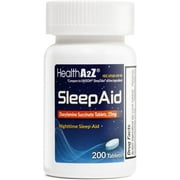 HealthA2Z® Sleep Aid | Doxylamine Succinate 25mg | Non Habit-Forming (200 Counts (Pack of 1))
