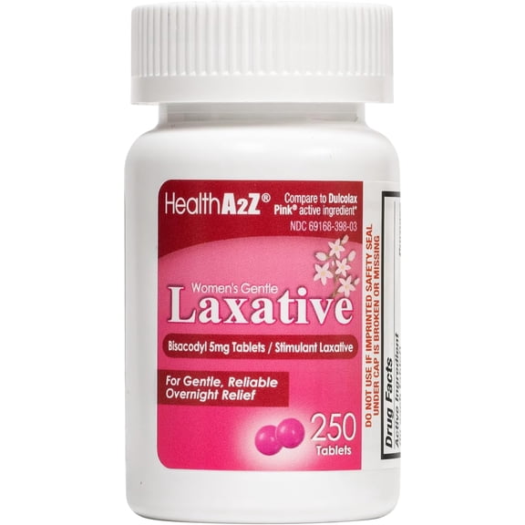 HealthA2Z Women's Gentle Laxative, Bisacodyl Stimulant Laxative for Constipation Relief, 250 Tablets