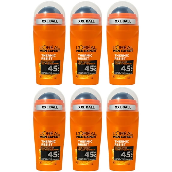 HealthAZ LO'Real Men Expert AP Roll On 50ml Thermic Resist – Long Lasting Odor Defense for Men- 6 Pack
