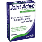 HealthAid Joint Active, 60 Tablets   Prolonged-Release Joint Support with 700 mg Green-Lipped Mussel Extract, Glucosamine, Chondroitin, Turmeric, MSM and Collagen