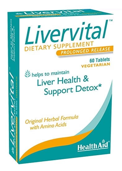 HealthAid LiverVital, Liver Health & Support, with Milk Thistle, Dandelion, Turmeric & Artichoke Plus Methionine, Choline & Inositol, 60 Vegetarian Tablets