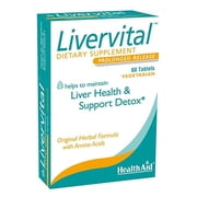 HealthAid LiverVital, Liver Health & Support, with Milk Thistle, Dandelion, Turmeric & Artichoke Plus Methionine, Choline & Inositol, 60 Vegetarian Tablets