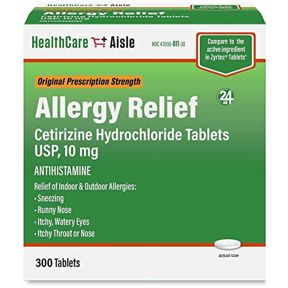 HealthCareAisle Allergy Relief Cetirizine Hydrochloride Tablets USP