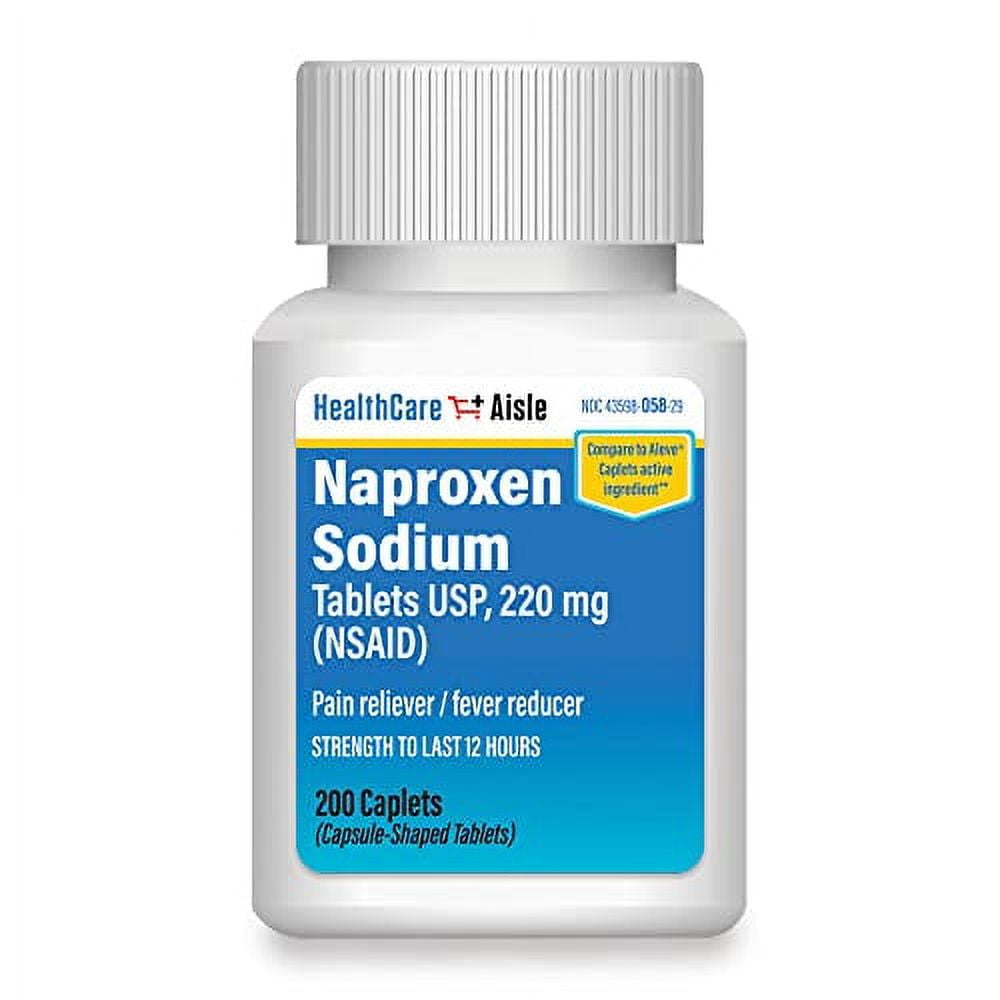HealthCareAisle Naproxen Sodium, 220 mg â€“ 200 caplets â€“ Pain