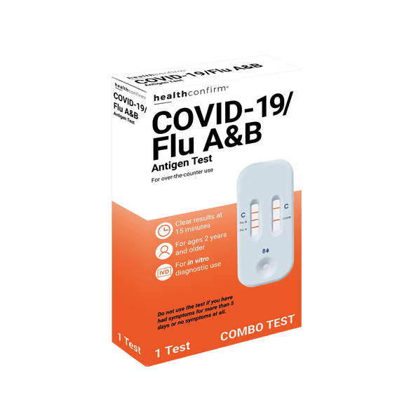 HealthConfirm COVID-19 & Flu A/B Rapid Antigen Self-Test, 1 count