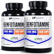 HealthFare Benfotiamine 300mg | 200 Capsules per Bottle 2-Pack | Enhanced Absorption Formula | Non-GMO, Gluten-Free | Made in the USA