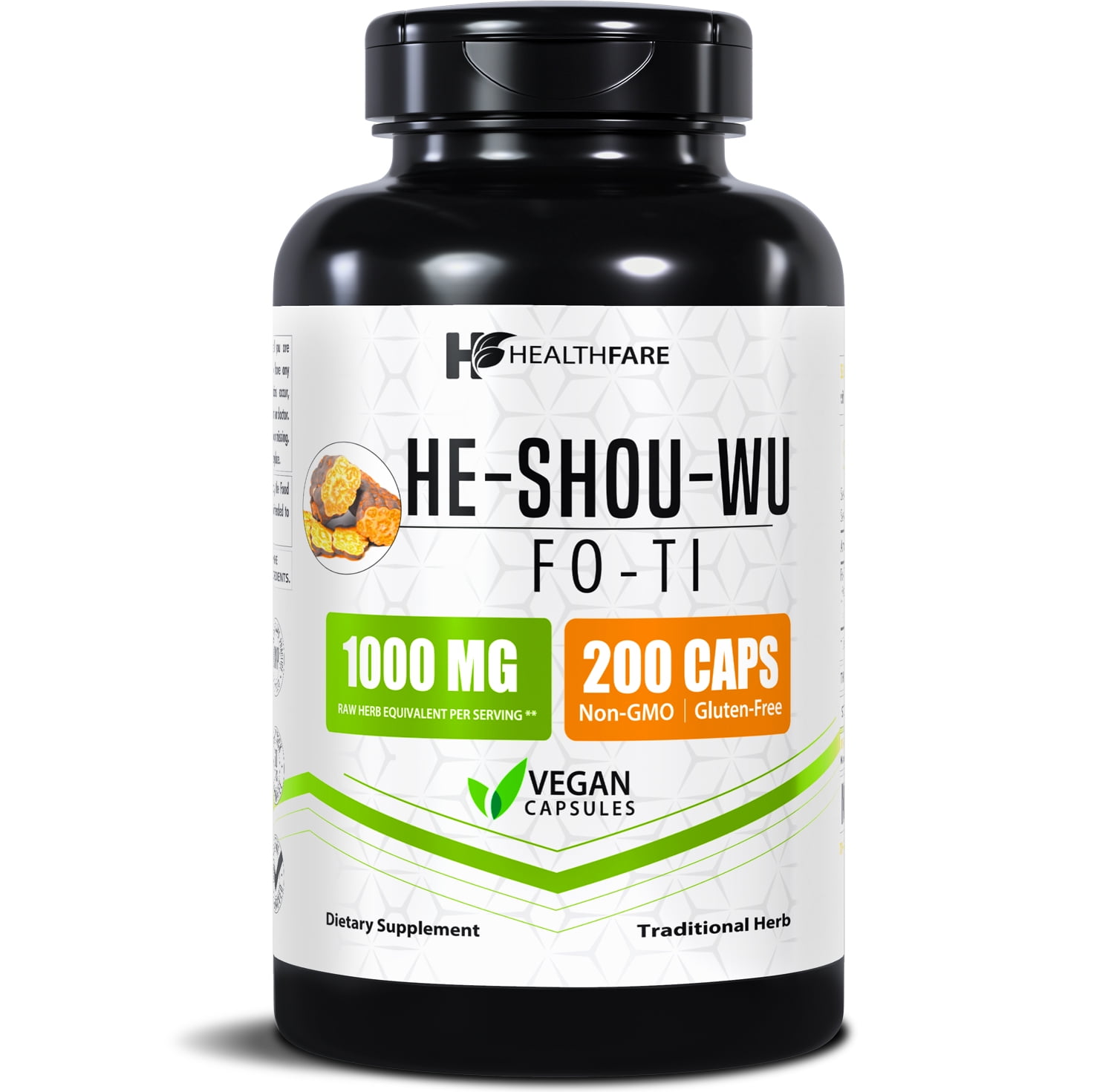 HealthFare He Shou Wu Fo-Ti Capsules | Root Extract 1000mg | Herbal ...