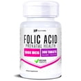 thumbnail image 1 of HealthFare Folic Acid 1000mcg | 300 Veg Tablets | Vitamin B9 | Vegetarian, Non-GMO, Gluten-Free | Made in the USA, 1 of 7