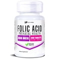 thumbnail image 1 of HealthFare Folic Acid 400mcg | 300 Veg Tablets | Folate Vitamin B9 | Vegetarian, Non-GMO, Gluten-Free | Made in the USA, 1 of 7