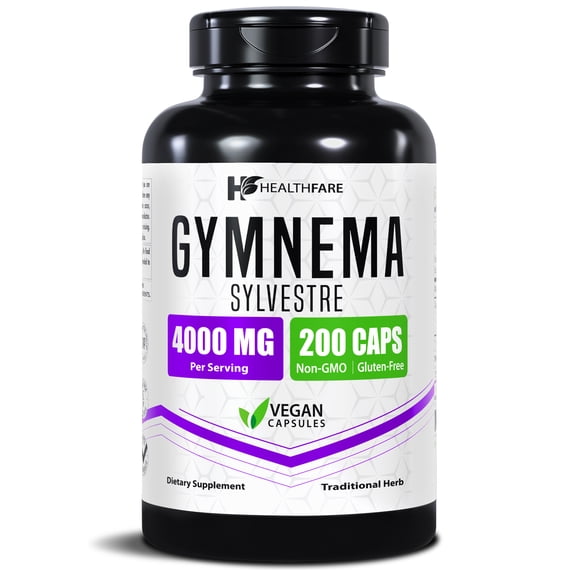 HealthFare Gymnema Sylvestre Supplement Extract 4000mg | 200 Vegan Capsules | Standardized Herbal Supplement for Metabolic Balance & Carbohydrate Support | Non-GMO, Gluten-Free | Made in USA
