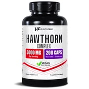 HealthFare Hawthorn Berry Supplement Extract 3000mg | Extra Strength Herbal Formula | 200 Vegan Capsules | Supports Heart & Circulatory Health | Non-GMO, Gluten-Free | Made in USA