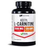 HealthFare Acetyl L-Carnitine 1500mg ALCAR | Energy & Cognitive Support | 120 Vegetarian Capsules | Non-GMO, Gluten-Free