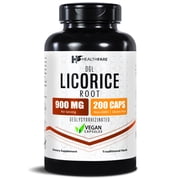 HealthFare Licorice Root Extract 900mg | 200 Vegan Capsules DGL Supplement | Extra Strength Herbal Formula | Non-GMO, Gluten-Free | Made in USA
