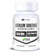 HealthFare Lithium Orotate Supplement 130mg | 200 Vegetarian Tablets | High Bioavailability | Non-GMO, Gluten-Free | Made in USA