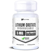 HealthFare Lithium Orotate Supplement 5mg | 200 Vegetarian Tablets | High Bioavailability Trace Mineral | Mood, Brain & Memory Support | Non-GMO, Gluten-Free | Made in USA
