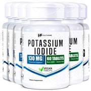 HealthFare Potassium Iodide 130mg | 360 Fast-Dissolving Tablets 6 Pack | KI Pills | Long Shelf Life | Non-GMO | Made in the USA