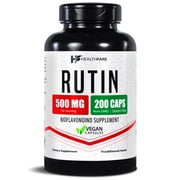 HealthFare Rutin Supplement 500mg | 200 Vegan Capsules | Natural Bioflavonoid Formula | Extra Strength Antioxidant Support | Non-GMO, Gluten-Free | Made in USA