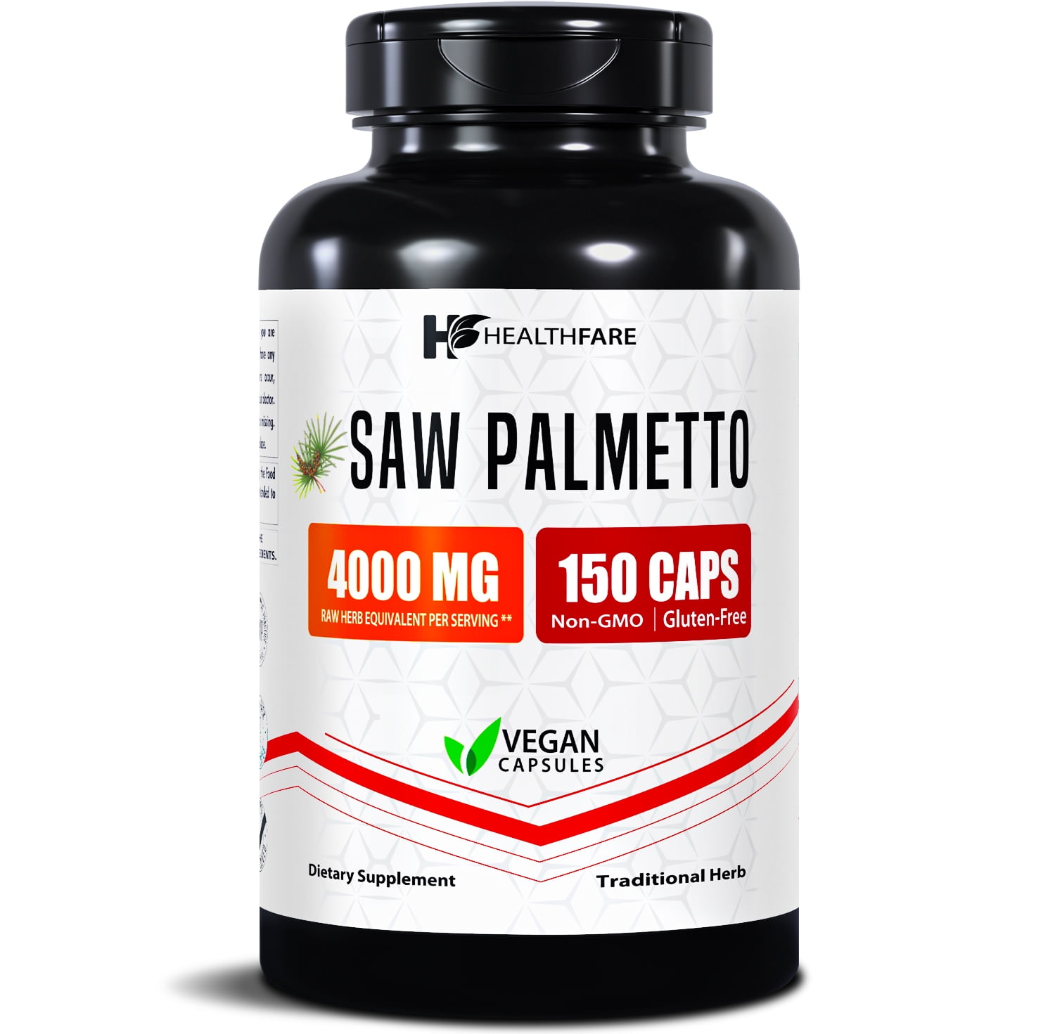 HealthFare Saw Palmetto for Men & Women | Extract 4000mg | 150 Vegan Capsules | Extra Strength Herbal Supplement | Supports Prostate, Urinary, Hair & DHT Balance | Non-GMO, Gluten-Free | Made in USA