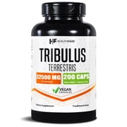 HealthFare Tribulus Terrestris for Men & Women | 32,500mg Ultra Potency Extract | 95% Saponins | 200 Capsules | Natural Strength, Energy & Stamina | Non-GMO, Gluten-Free, Made in USA