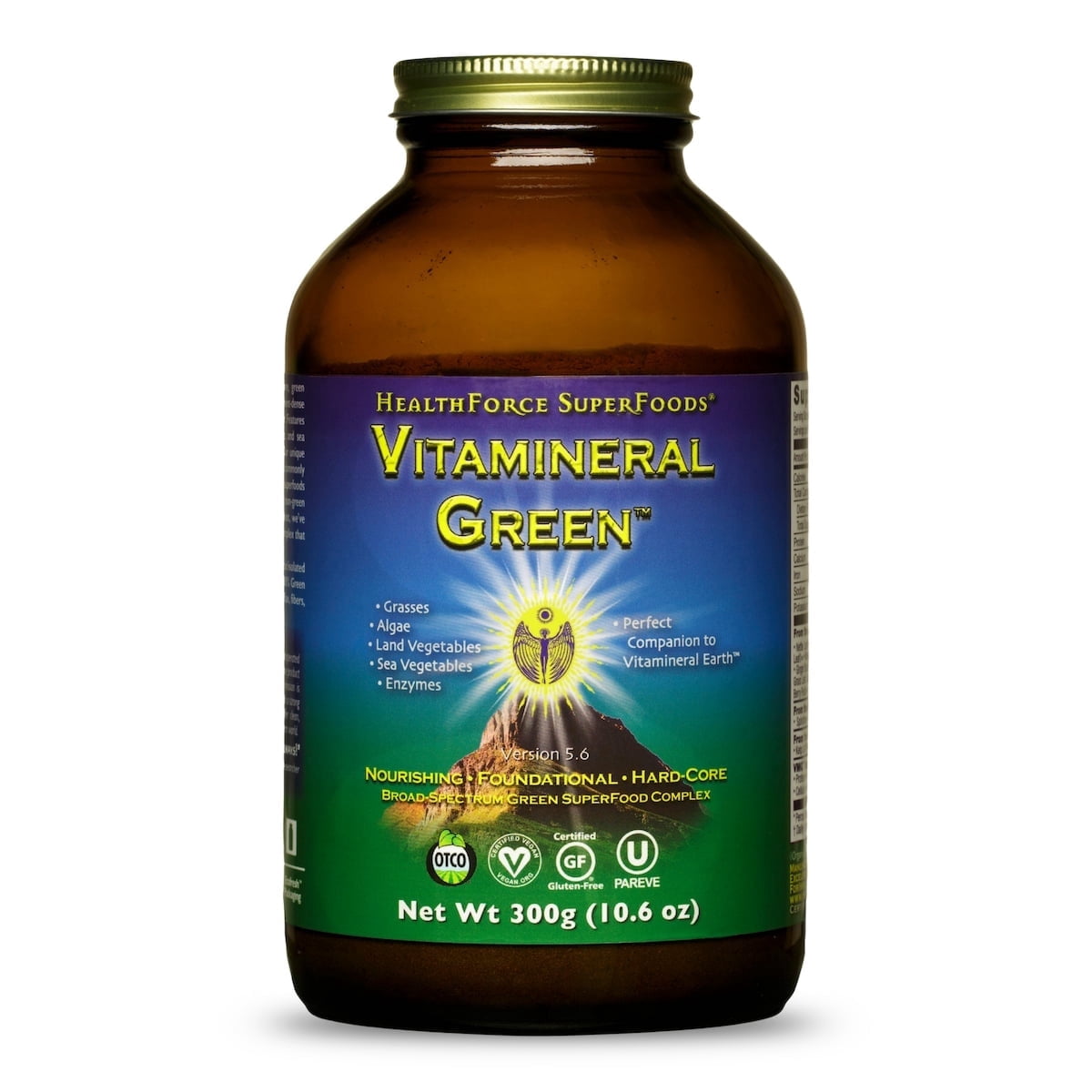 HealthForce SuperFoods Vitamineral Green - Mineral Supplement for Immune & Thyroid Support - Green Powder Supplement with Ingredients from the Land - Gluten-Free & Vegan - 300 Grams