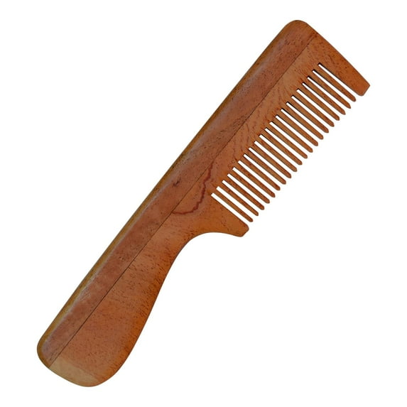 HealthGoodsIn - Pure Neem Wood FINE TOOTH COMB with Handle for Silky Hair | FINE TOOTH COM | Comb with Handle | Organic and Natural