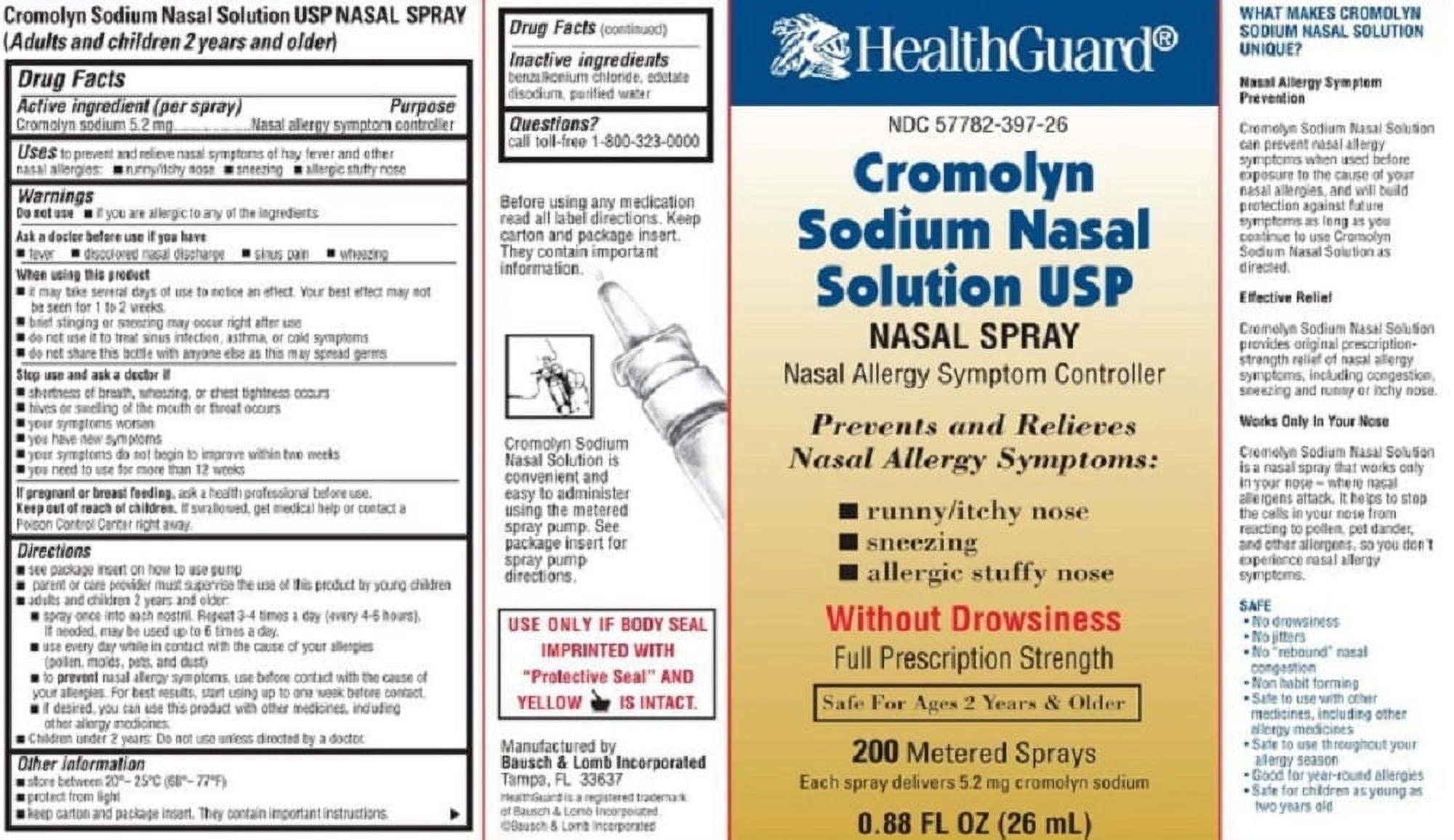HealthGuard Cromolyn Sodium Nasal Spray, 0.88oz 057782397262J679