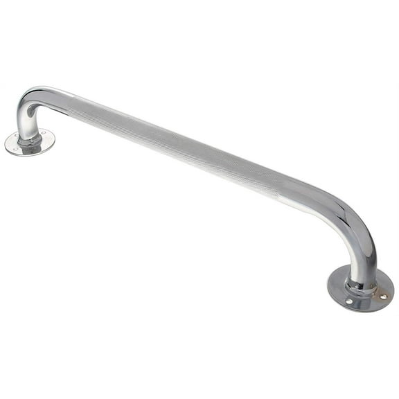 HealthLine Grab Bar for Bathroom Safety Bars Showers and Walls, Bathtub Safety Rail Shower Grab Bars Chrome Bath Handle for Elderly, Seniors, Disabled, ADA, Knurled Chrome (18 inch)