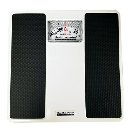 Health O Meter # 100LB Floor Scale, Dial Display, 270 lbs. Capacity, Black / White, Analog