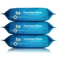 thumbnail image 1 of HealthSmart 180 Count Flushable Wipes, for Sensitive Skin, 3 Packs of 60, 1 of 5