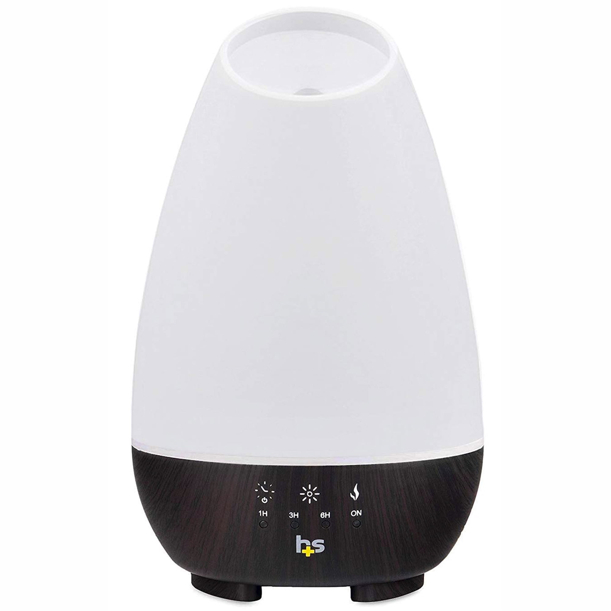 Large White Ultrasonic Essential Oil Diffuser with Dark Wood Base