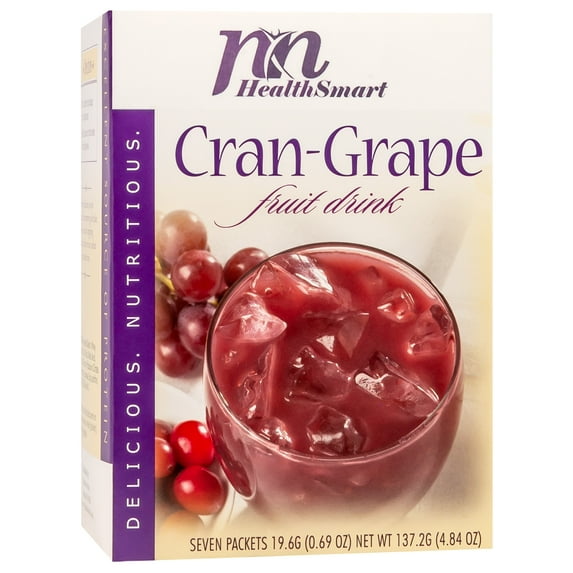 HealthSmart - Cold Fruit Drink - Cran-Grape - 15g Protein - Low Calorie - Low Carb - Sugar Free - Fat Free - 7/Box