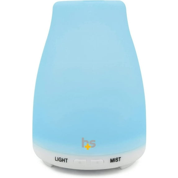 HealthSmart Essential Oil Diffuser, Cool Mist Humidifier and Aromatherapy Diffuser with 150ML Tank Ideal for Small Rooms, Adjustable Timer and Mist Mode, White
