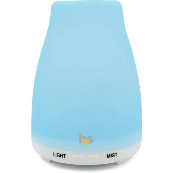 HealthSmart Essential Oil Diffuser, Cool Mist Humidifier and Aromatherapy Diffuser with 150ML Tank Ideal for Small Rooms, Adjustable Timer and Mist Mode, White