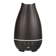 HealthSmart 500mL Essential Oil Diffuser & Cool Mist Humidifier for Room with Timer & Mood Lights, Brown