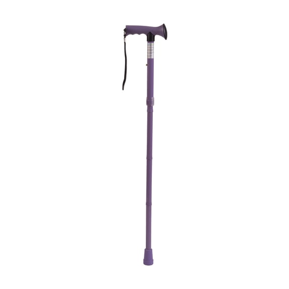 HealthSmart Folding Walking Stick Soft Comfort Grip Collapsible Walking Stick Adjustable Folding Walking Cane Lavender