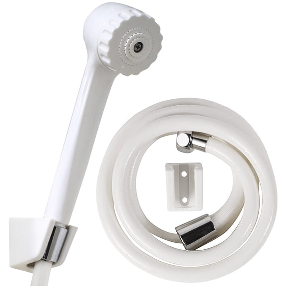 HealthSmart Handheld Body Shower Head, 60"H x 2"W x 3"D, White
