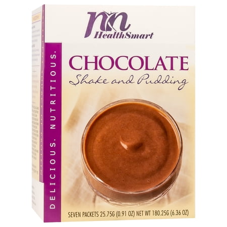 HealthSmart - High Protein Diet Pudding & Shake Mix - Chocolate - 15g Protein - Low Calorie - Low Carb - Low Fat - Gluten Free - 7/Box