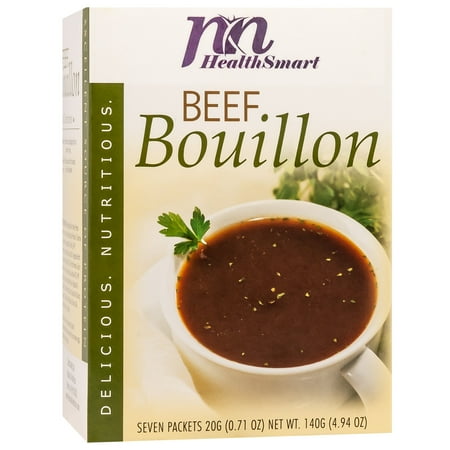 HealthSmart - High Protein Diet Soup - Beef Bouillon - 15g Protein - Low Calorie - Low Carb - Sugar Free - Fat Free - 7/Box