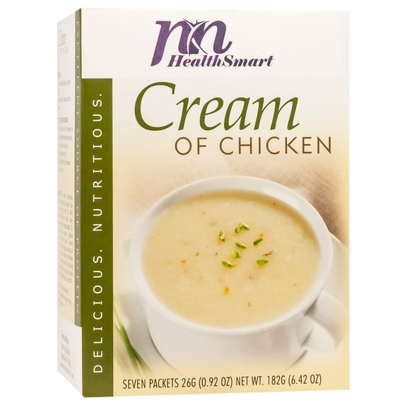 HealthSmart - High Protein Diet Soup - Cream of Chicken - 15g Protein - Low Calorie - Low Carb - Low Sugar - Low Fat - Gluten Free - 7/Box